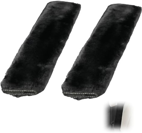 2 Pezzi Imbottiture per Cinture di Sicurezza Auto in Pelliccia Sintetica di Coniglio, Morbidi Cuscinetti Protettivi, Comodi e Eleganti, Adatti per Adulti e Bambini, Grigio