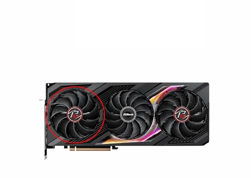 WLWOZMD Ventilador de Tarjeta gráfica CF1010H12S 98 mm, 12 V CC, 0,35 A, para ASRock, Radeon RX 7800 XT, Phantom Gaming, Ventilador OC 16 GB(Left Fan)