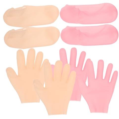 Anneome Feuchtigkeitsspendende Silikon Fuß Handmasken mit Elastischen Socken zur Hornhautentfernung Hautschutz und Sanfter Peeling behandlung für Trockene Rissige Haut