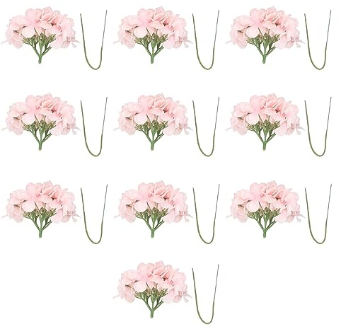 MEEVINWH Fiori Artificiali di Ortensia Rosa per la Decorazione Domestica della Festa Nuziale, Materiale in Seta Vero Tocco, Facile da Disporre e Pulire, Centrotavola Floreale