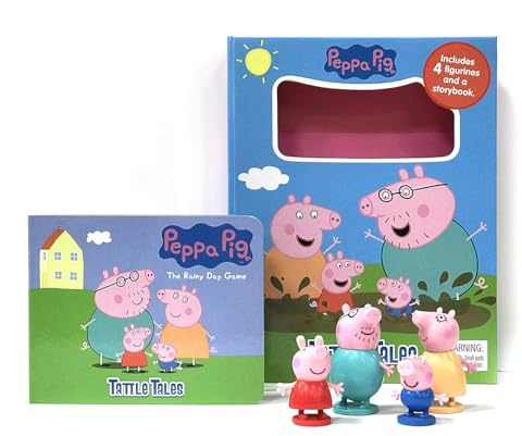 Peppa Pig Tattle Tales - Activity Books for kids, 12-page storybook, 4 figurines