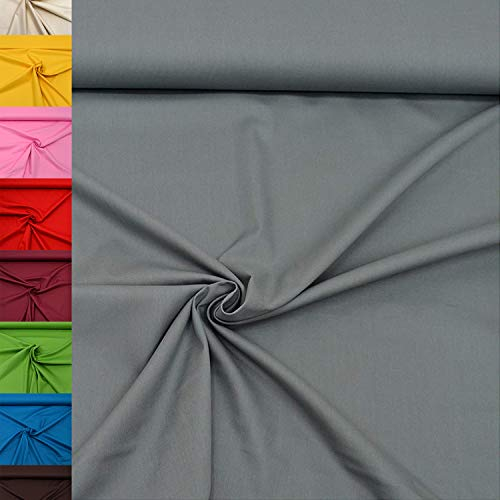MAGAM-Stoffe Sophie Baumwollstoff Uni 100% Baumwolle Oeko-Tex Meterware 50cm (42. Grau)