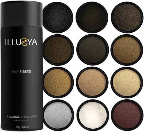 ILLUSYA Streuhaar - Schütthaar - Hair Fibers zur Haarverdichtung. Premiummarke. Volles Haar in Sekunden (WEIß)