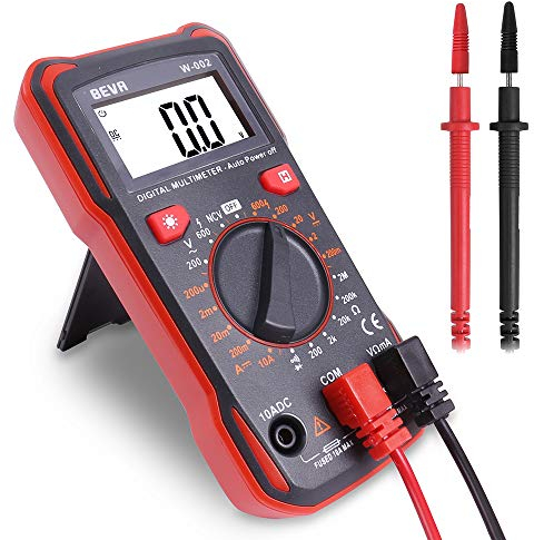 Digital Multimeter Voltmeter Strommessgerät mit Viele Messbereiche, BEVA Multifunktionstester, der AC/DC Voltage, AC/DC Current, Widerstand, Diode und Durchgangsprüfung mit Großes LCD Anzeige