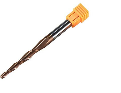 FMN-TOOLS, 1 Stück HRC62 Wolframkarbid konisch Kugelfräser CNC Gravur Carving Fräser Fräser für Holz und Metall (Größe: R0.75 30.5 75 D6)
