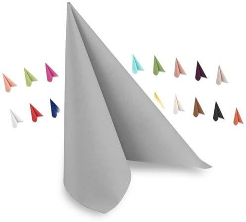 Hypafol Airlaid-Serviette grau | 50 St. | unterschiedliche Farben für jeden Anlass | 40 x 40 cm | abgestimmt auf Einrichtung & Dekoration | für Gastronomie und Zuhause
