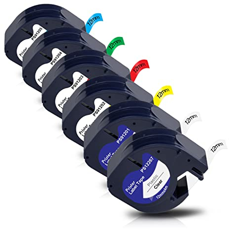 Pristar Schriftband Kompatibel für Dynmo 200B XR LT-100H LT-100T LT100-H LT-110T QX50 XM 2000 80 Kompatibel für Dynmo Kunststoff Etikettenband 16951 91221 91222 91223 91224 91225 12mm x 4m