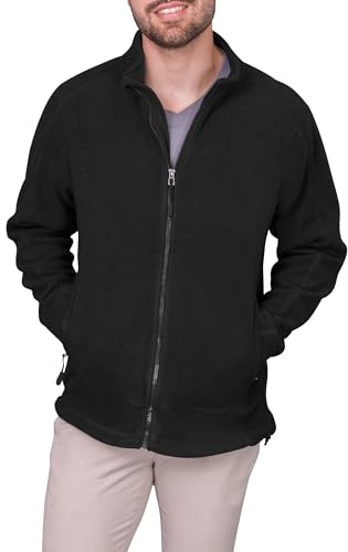 HRM 1201 Full-Zip Blouson Premium Micro Polaire I Veste Fonctionnelle Vêtements de Travail I Habits Hommes Haute Qualité et Durables, Noire, XXXXXL Men's
