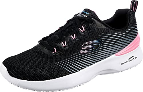 Skechers SKECH-AIR DYNAMIGHT LUMINOSITY, Scarpe da Ginnastica Donna, Black Mesh Pink Trim, 38.5 EU