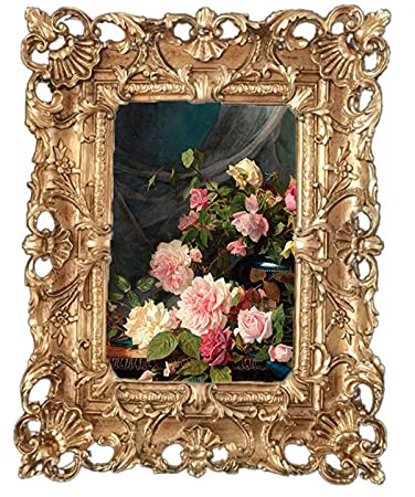 Liveinu Vintage Decoración de Marco de Fotos Barroco Imágenes Marco Formato de Imagen, Marco de Fotos para Decoracion de Casa Foto de Boda Fotos