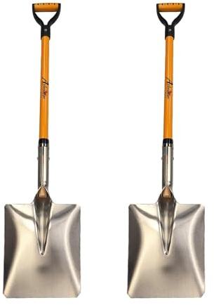 Ashman Snow Shovel with Large Scoop and Heavy Duty Handle (2 Pack)