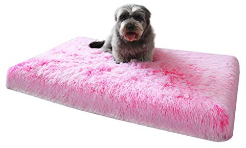 Orthopädisches Hundebett aus weichem Plüsch, Memory-Schaum, Kissen für kleine, mittelgroße und große Hunde/Katzen, Hundekäfig-Matte, abnehmbar, waschbar, rutschfest, Haustierbett, 100 x 60 x 10 cm