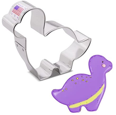Dinosaur Brontosaurus Cookie Cutter, 3.88 Made in USA by Ann Clark