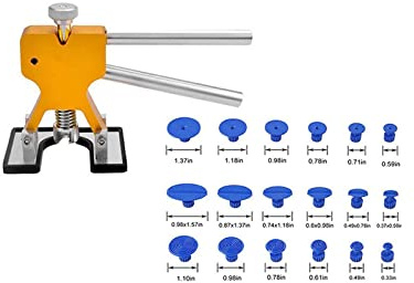 Aiuphing kit débosselage Ventouse, debosselage carrosserie sans Peinture, avec dellenheber doré et 18 pièces adhésives, pour Les camions/Auto/Moto/Corps/Porte du réfrigérateur/Machine à Laver