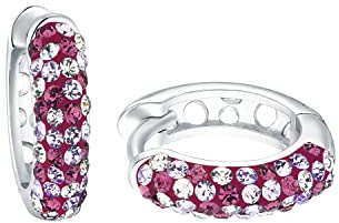 Prinzessin Lillifee Creolen 925 Sterling Silber Mädchen Kinder Ohrschmuck, mit Schmucksteine, Kommt in Schmuck Geschenk Box