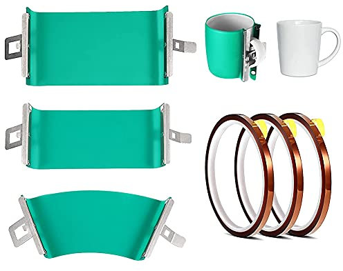 ZEZA 3 StüCke 3D Sublimation Silikon Tassen Verpackung, Mit 3 Rollen 33 M WäRme üBertragung Band für Bedrucken Von Tassen