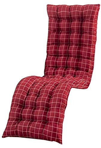 PRELGOSP Auflagen für Gartenliegen, Tragbare Liegenauflagen Relaxsessel Auflage, Dick rutschfest Liegestuhl Auflage für Reisen, Urlaub, Innen, AußEn (Ohne StüHle),Rot,155x48x8cm