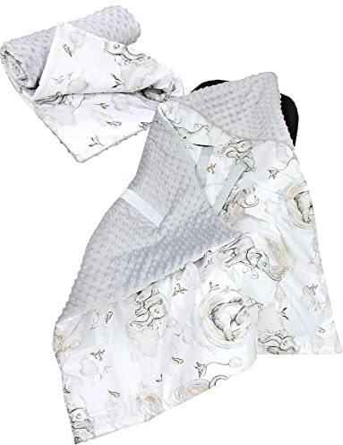 TupTam 2er Set Baby Decken Einschlagdecke 85x85 cm für Autositz Babyschale Babydecke Wiegendecke Minky Baumwolle