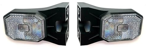 MelTruck 2x LED Umrissleuchte mit Reflektor – 12V/24V Begrenzungsleuchte für Anhänger, LKW, Wohnwagen, Trailer – E9 zugelassen, stoßfest, 5 Varianten mit/ohne Halter