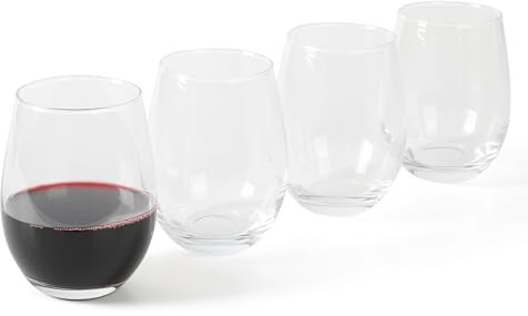 Martha Stewart Farrow Lot de 4 grands verres à vin sans pied multifonctions pour vin rouge ou blanc 532 ml