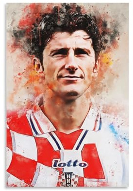 SECOLI Davor Suker Fußballer Aquarell Kunst Leinwand Poster Dekorative Malerei Wandkunst Bild Druck Moderne Dekor 30 x 45 cm
