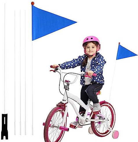 Holdes Fahrrad-Sicherheitsflagge, Fahrradflagge mit Stange, Verstellbare 2,2 m Lange Outdoor-Flaggen, Fahrradfahne mit Glasfaserstange für Fahrradfahren im Freien
