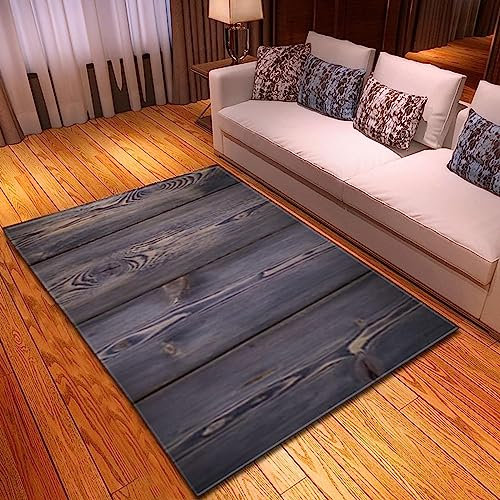 3D Graue Holzmaserung Teppich Kinder Jungen Kinderzimmer Gaming Teppich Schlafzimmer Dekoration Wohnzimmer Kurzflor Krabbelmatte Modern Weich Kinderteppiche Waschbarer 140 X 200 Cm / 55,11 X -2S5I+E9J