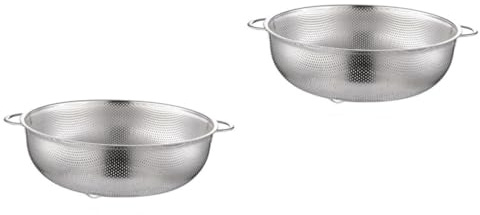 ABOOFAN 2 Piezas colador de malla Tazón de colador de acero inoxidable fideos de pasta cestas de almacenamiento cesta de cocina cesta de almacenamiento Metal tazón de filtro Fruta