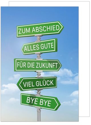 Edition Seidel Premium Glückwunschkarte zum Abschied mit Umschlag. Abschiedskarte Grusskarte Karte Billet Mann Frau Ruhestand Jobwechsel Kollege Kollegin Freunde (AS127 SW024)