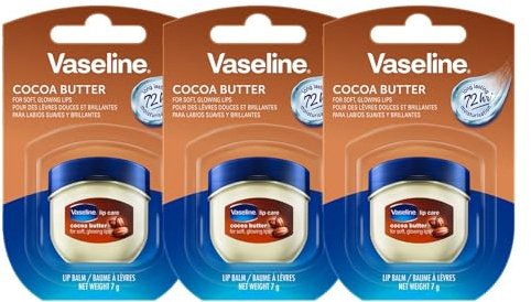Vaseline Lip Therapy 7G Cocoa-smör, närande läppbalsam för optimal fukt, 3 x 7 g (Cocoa-smör (3-pack)