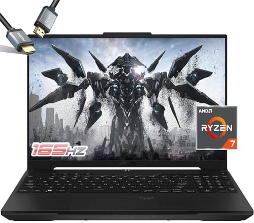ASUS TUF Gaming Laptop A16 - AMD Ryzen 7 7735HS - RX7700S Beat RTX 3060-16 WUXGA 165Hz - Teclado retroiluminado RGB - Thunderbolt 4 - Cámara web - Cable HDMI - 2024 (32GB RAM | 2TB PCIe SSD)