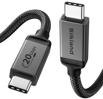 Silkland USB4 Kabel mit Thunderbolt 4 Kabel 5m, 20Gbps USB C Datenkabel 5m, USB C auf USB C Kabel 5M 240W PD3.1, 5K60Hz 4K60Hz Videokabel für Macbook,Dock, SSD, Display, Galaxy S24 Ultra