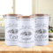 WOPPLXY Tea Coffee Sugar Canisters Set of 3, 35oz White Kitchen Storage Canister Set, Retro Style Metal Storage Jars with Airtight Bamboo Lids for Teabag, Coffee Bean, Flour, Nuts