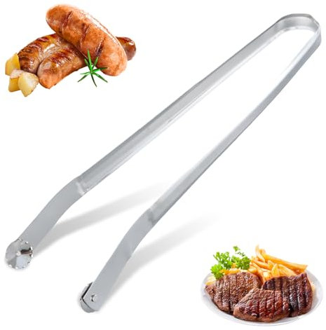 Pinza Girevole per Salsicce per Barbecue, Lunga Pinza da Cucina per Cuocere, Pinze Chef con Rotelle, Pinze per Grill in Acciaio Inox per Cucinare, Insalata, Grigliare, BBQ (38 cm)