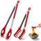 2 pinze per pasta e spaghetti, in silicone resistente al calore, 22,9 cm e 30,5 cm, pinze per pasta e spaghetti con denti, pinze in silicone per servire cibo, cucinare, insalata, spaghetti e spaghetti