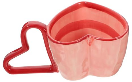 SHOWERORO Tazza Ceramica Forma Di Cuore Per Caffè e Latte Per Mug Elegante Per Bevande Design Pratico e Raffinato Perfetta Per Uso Quotidiano