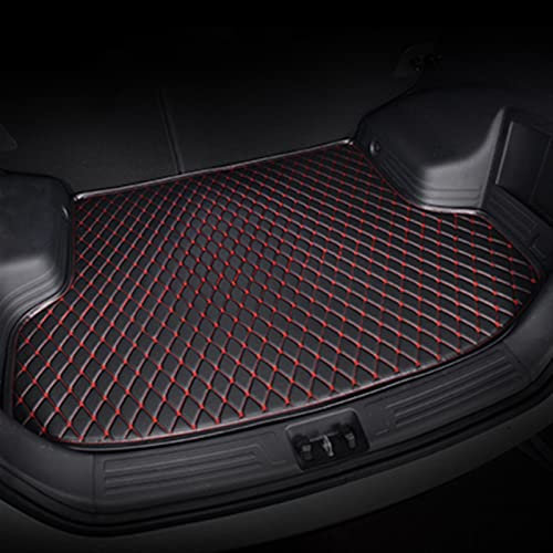 Pizgear Maßgefertigte Kofferraummatten for Audi, alle Modelle A1 A3 A8 A7 S8 R8 TT SQ5 A6 Q3 Q7 A4 A5 S5 Q5 S6 S7 S3 SR4-7 Kofferraummatten(Black red)
