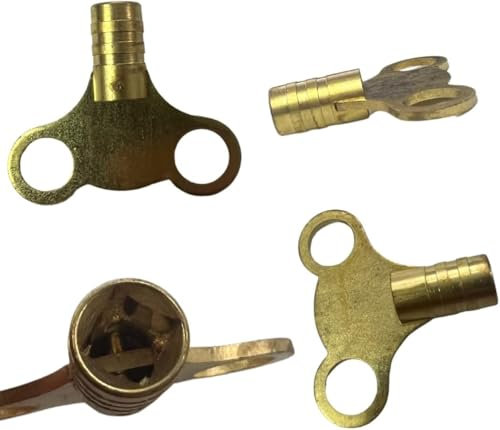 Citystores® 3 Pack Brass Easigrip Radiator Bleed Key Set Solid Wing Type Clock Key for Bleeding & Venting Universal Fit Utility Radiator Keys