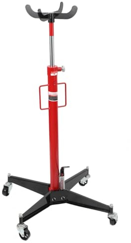 ECUTEE Sollevatore Idraulico da Fossa Carichi Fino a 500 KG, Altezza Regolabile da 113-186 cm Jack di Trasmissione, Hydraulic Telescopic Transmission Jack con Ruote e Pedale per il Pompaggio