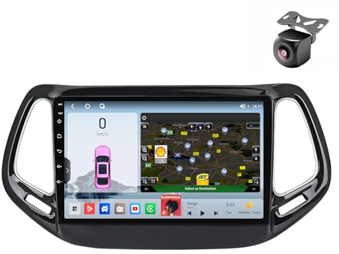 Android 14 Autoradio per Jeep Compass 2 MP 2016 2017 2018 2019 2 DIN Stereo Car Tablet Pollici Schermo MP5 Lettore Multimediale Receiver GPS con SWC FM Carplay Android Auto (M200S 8core 2+32G)