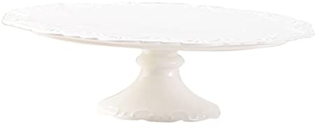 MOTHNUR 1pezzi Alzatina Per Torte Ceramica Bianca Con Design Stabile Supporto Per Dolci e Frutta Vassoio Espositivo Per Eventi e Feste