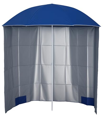 Outsunny Parasol de Plage Ø 2,2 x 2,2 cm Sac Transport Bleu