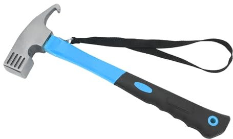 Nailing Hammer, Claw Hammer, Construction, Multifunctional Tack with Hawkbill Curved Hook for Outdoor Camping Hiking (Blue)