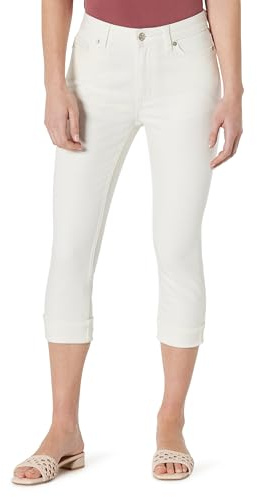 Amazon Essentials Vaqueros Tipo Capri de Tiro Medio, Corte Ajustado y Elasticidad Media Mujer
