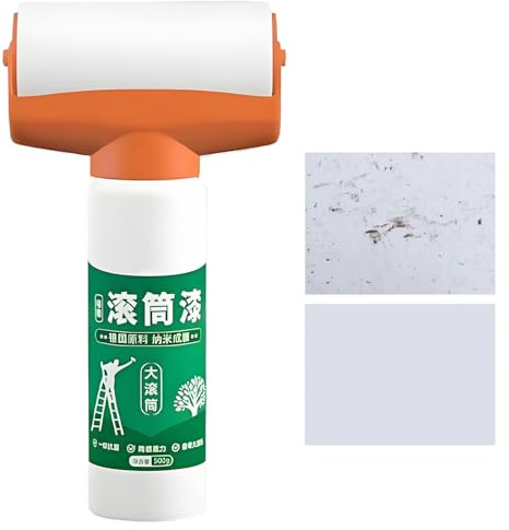 Rodillo de pintura para reparación de pared, látex, secado rápido, kit completo de reparación del hogar, pintura de retoque profesional con rodillo integrado