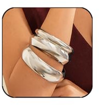 XSDSLS 3 pezzi Bracciale rigido spesso in argento/oro per donna