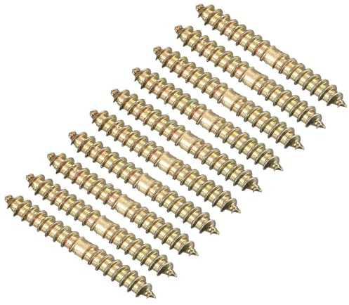 TA-VIGOR 24Pcs Hanger Bolts, M4x30mm Double Ended Self-Tapping Thread Wood to Wood Dowel Screws, Double Ended Dowel Screws, Screw Dowels Hanger for Wood Connecting