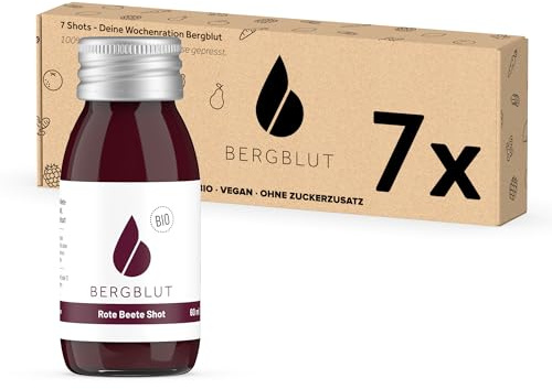 Bergblut Bio Rote Beete Shot Box – 7 x 60 ml, ohne Stücke | Fruchtiger Shot mit Orange & Grapefruit | Vegan & ohne Zuckerzusatz