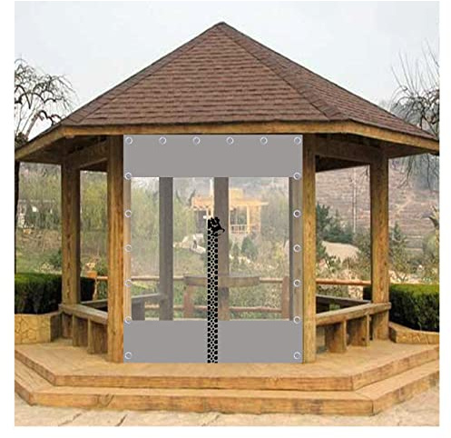 BUJNIE Tenda Balcone Esterno Telo Antipioggia per Carport, Padiglioni, Magazzino, Tenda Divisoria, Tende Antipioggia per Balcone con Cerniera, Ganci (17.06x8.2ft/5.2x2.5m)