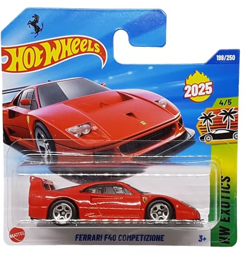 Hot Wheels Ferrari F40 Competizione HYW59 HW Exotics 4/5 Short Card rot Ferrari Lizenz Mattel 2025 1:64